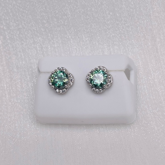 Venus and Vulcan Jewelry - 1.0CT*2 Alexandrite Moissanite Diamond Earrings
